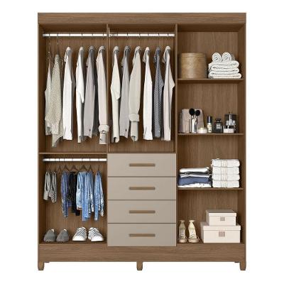 Guarda Roupa Casal Khani Carvalho-Fendi Z17 6 Portas Bater 4 Gavetas Carvalho-Fendi