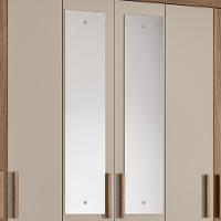 Guarda Roupa Casal 165cm Com Espelho Khani Carvalho/fendi Z17 - Mpozenato - 7