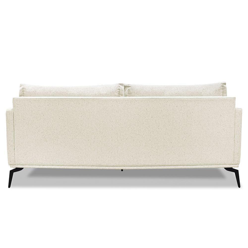 Sofá 3 Lugares 200cm Pés De Metal Vecchia S06 Linho Natural - Mpozenato - 6