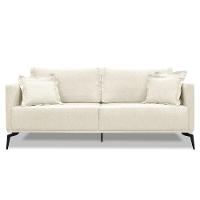 Sofá 3 Lugares 200cm Pés De Metal Vecchia S06 Linho Natural - Mpozenato - 5