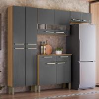Cozinha Compacta Com Balcão 221cm Vivian Plus Freijó-gris Z06 - Mpozenato - 2