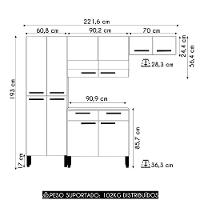 Cozinha Compacta Com Balcão 221cm Vivian Plus Freijó-gris Z06 - Mpozenato