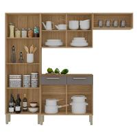 Cozinha Compacta Com Balcão 221cm Vivian Plus Freijó-gris Z06 - Mpozenato - 5