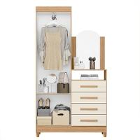 Guarda Roupa Cômoda Com Espelho 103cm Maite A02 Off/freijó - Mpozenato - 5