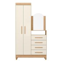 Guarda Roupa Cômoda Com Espelho 103cm Maite A02 Off/freijó - Mpozenato - 6