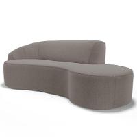 Sofá Living 4 Lugares 300cm Braço Esquerdo Mozart D06 Bouclê Bege Escuro - Mpozenato - 1