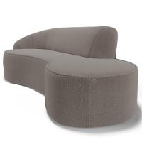 Sofá Living 4 Lugares 300cm Braço Esquerdo Mozart D06 Bouclê Bege Escuro - Mpozenato - 5