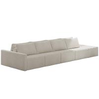 Sofá Ilha Modular Com Puff Para Sala Living 432cm Georgia Z08 Boucle Bege - Mpozenato - 1