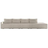 Sofá Ilha Modular Com Puff Para Sala Living 432cm Georgia Z08 Boucle Bege - Mpozenato - 7