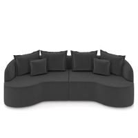 Sofá 4 Lugares 270cm Orgânico Quito Z08 Veludo Cinza Escuro - Mpozenato - 5