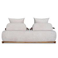 Sofá 3 Lugares 200cm Ilha Base Madeira Viero S06 Boucle Bege - Mpozenato - 7