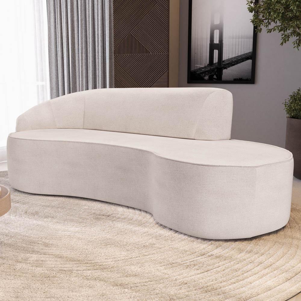 Sofá Living 3 Lugares 260cm Braço Esquerdo Mozart D06 Linho Cru - Mpozenato - 2