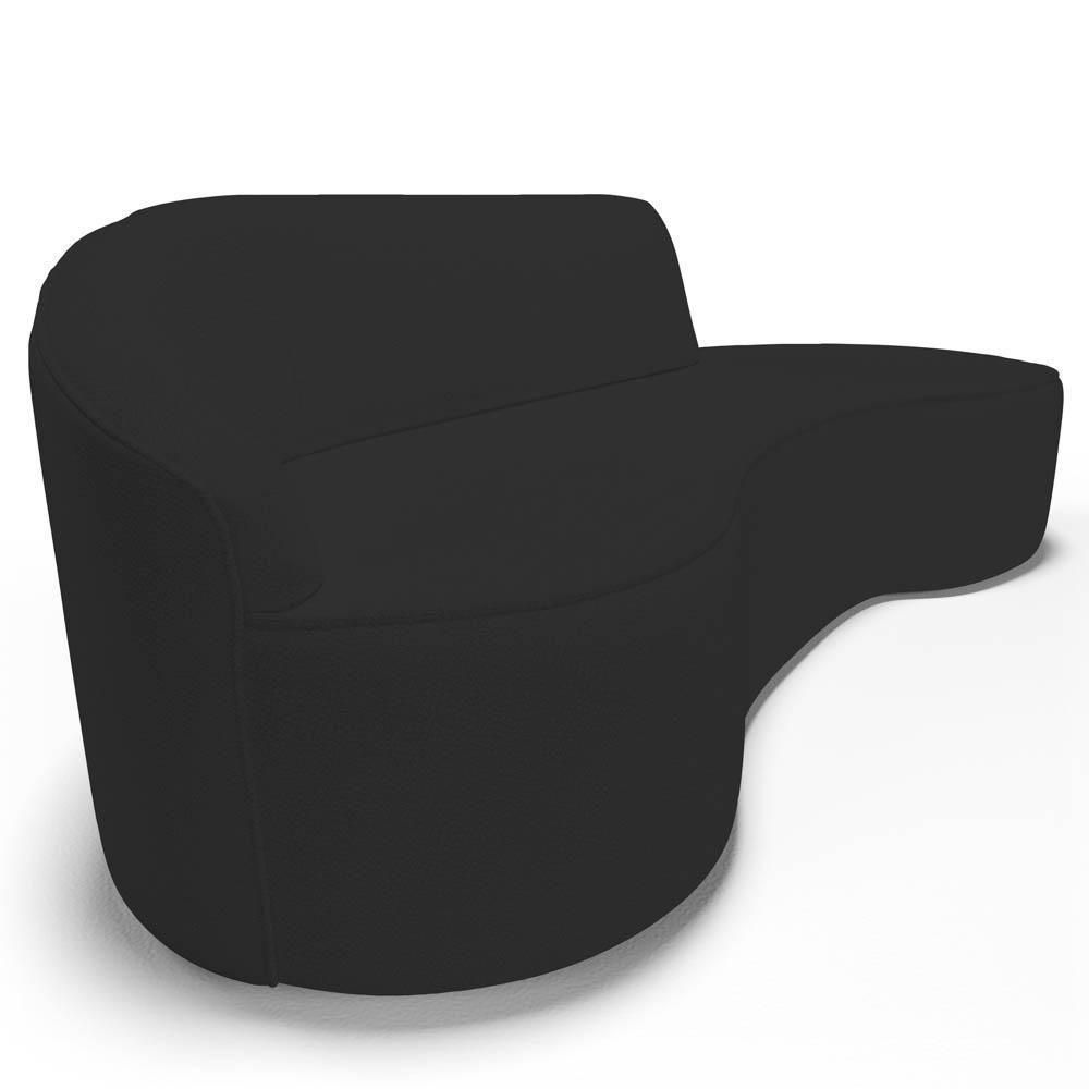 Sofá Living 2 Lugares 180cm Braço Esquerdo Mozart D06 Sintético Preto - Mpozenato - 2