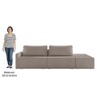 Sofá Ilha Modular Com Puff Para Sala Living 232cm Georgia Z08 Boucle Bege Escuro - Mpozenato - 5
