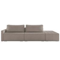 Sofá Ilha Modular Com Puff Para Sala Living 232cm Georgia Z08 Boucle Bege Escuro - Mpozenato - 7