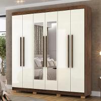 Guarda Roupa Casal 218cm Com Espelho Bolty Imbuia/champanhe V02 - Mpozenato - 2