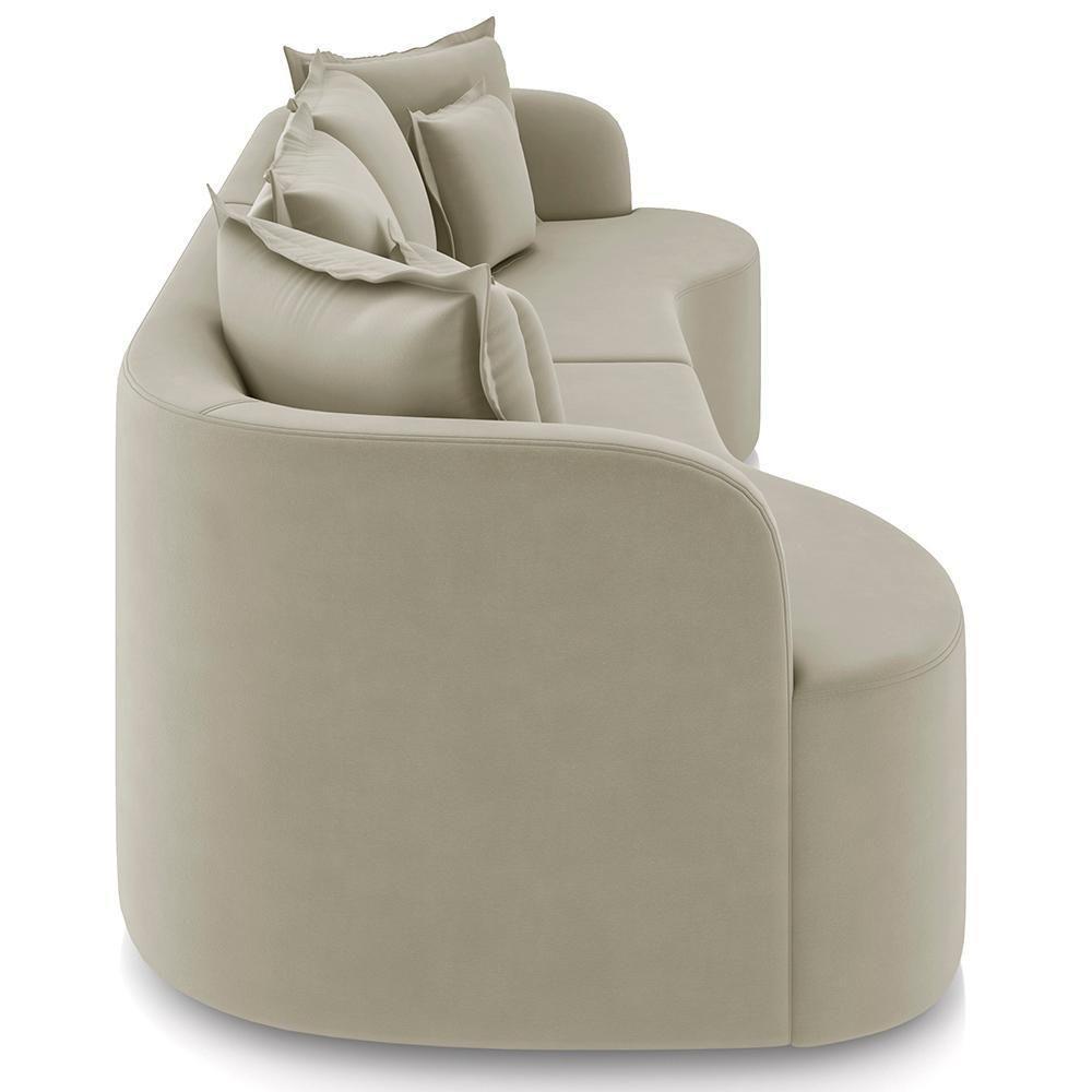 Sofá 4 Lugares 270cm Orgânico Quito Z08 Veludo Bege - Mpozenato - 7