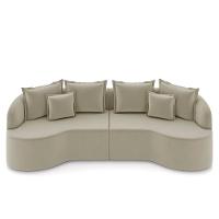 Sofá 4 Lugares 270cm Orgânico Quito Z08 Veludo Bege - Mpozenato - 5