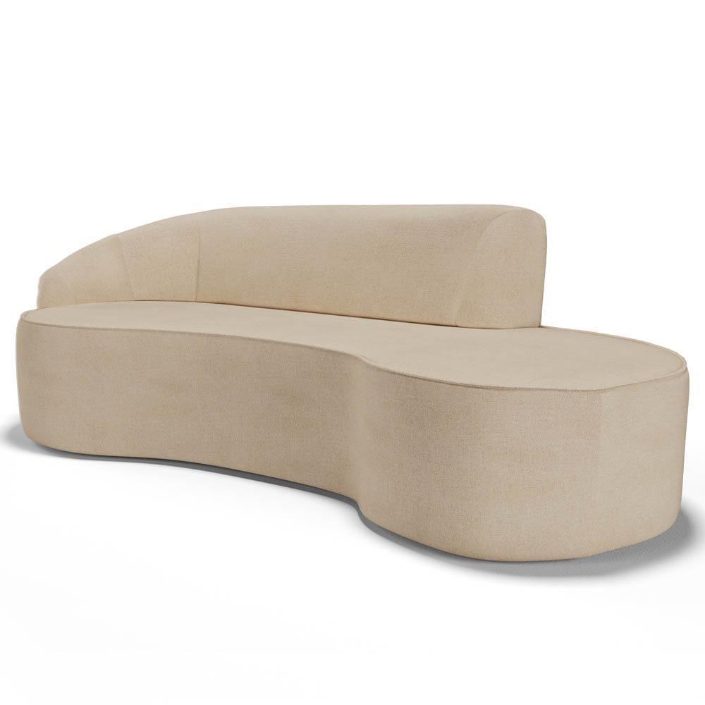 Sofá Living 4 Lugares 300cm Braço Esquerdo Mozart D06 Linho Bege Escuro - Mpozenato - 1