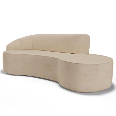 Sofá Living 4 Lugares 300cm Braço Esquerdo Mozart D06 Linho Bege Escuro - Mpozenato