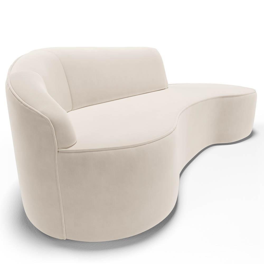 Sofá Living 4 Lugares 280cm Braço Esquerdo Mozart D06 Veludo Bege - Mpozenato - 7