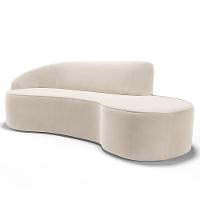 Sofá Living 4 Lugares 280cm Braço Esquerdo Mozart D06 Veludo Bege - Mpozenato - 1