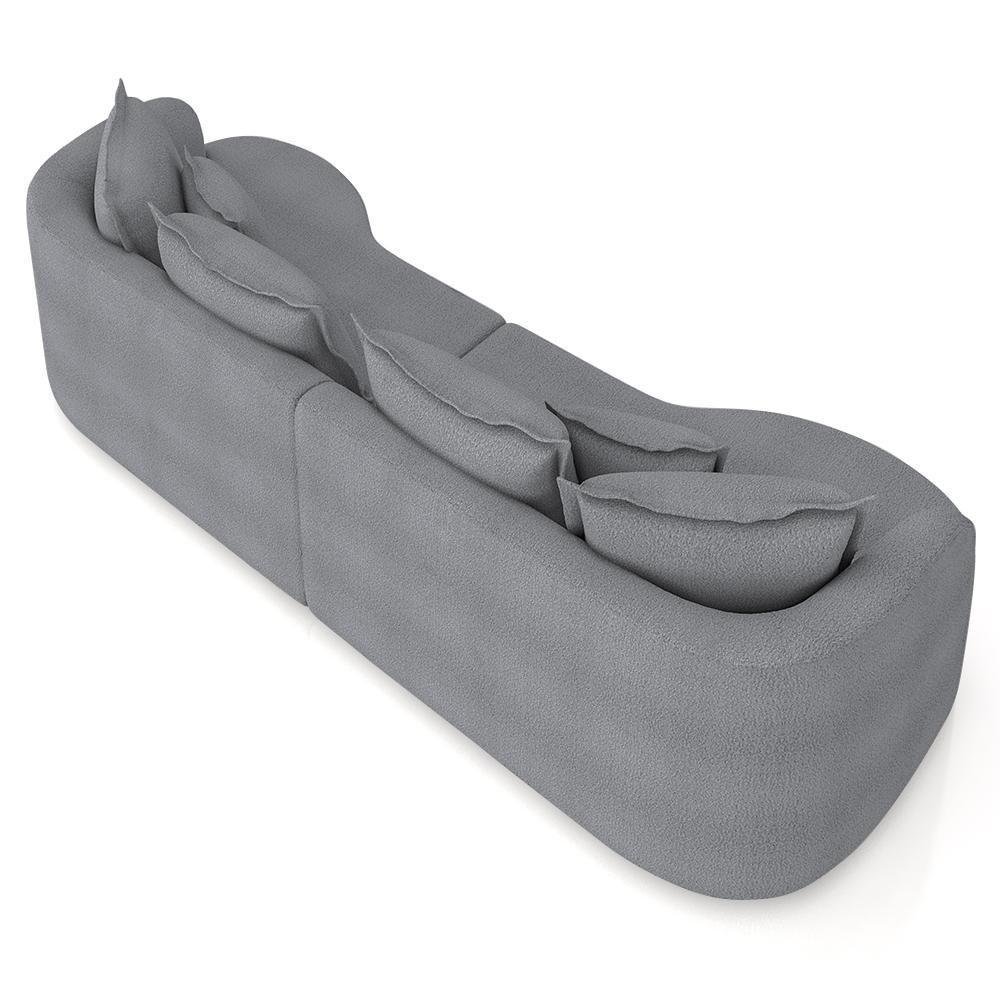 Sofá 3 Lugares 230cm Orgânico Quito Z08 Boucle Grafite - Mpozenato - 6