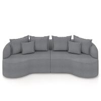 Sofá 3 Lugares 230cm Orgânico Quito Z08 Boucle Grafite - Mpozenato - 5