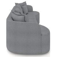 Sofá 3 Lugares 230cm Orgânico Quito Z08 Boucle Grafite - Mpozenato - 7