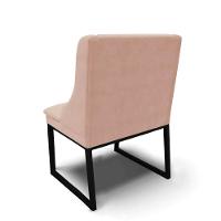 Cadeira Sala De Jantar Industrial Preto Kit 2 Liz Veludo Rosê D03 - D'rossi - 2