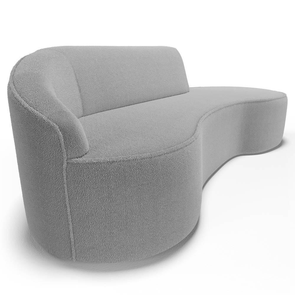 Sofá Living 3 Lugares 210cm Braço Esquerdo Mozart D06 Bouclê Cinza - Mpozenato - 7