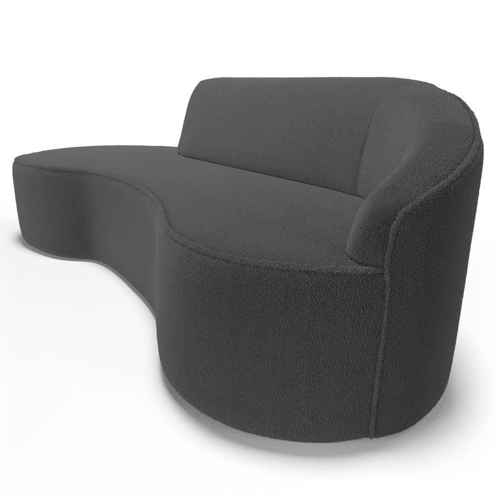 Sofá Living 3 Lugares 260cm Braço Direito Mozart D06 Bouclê Chumbo - Mpozenato - 7