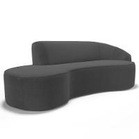 Sofá Living 3 Lugares 260cm Braço Direito Mozart D06 Bouclê Chumbo - Mpozenato - 1