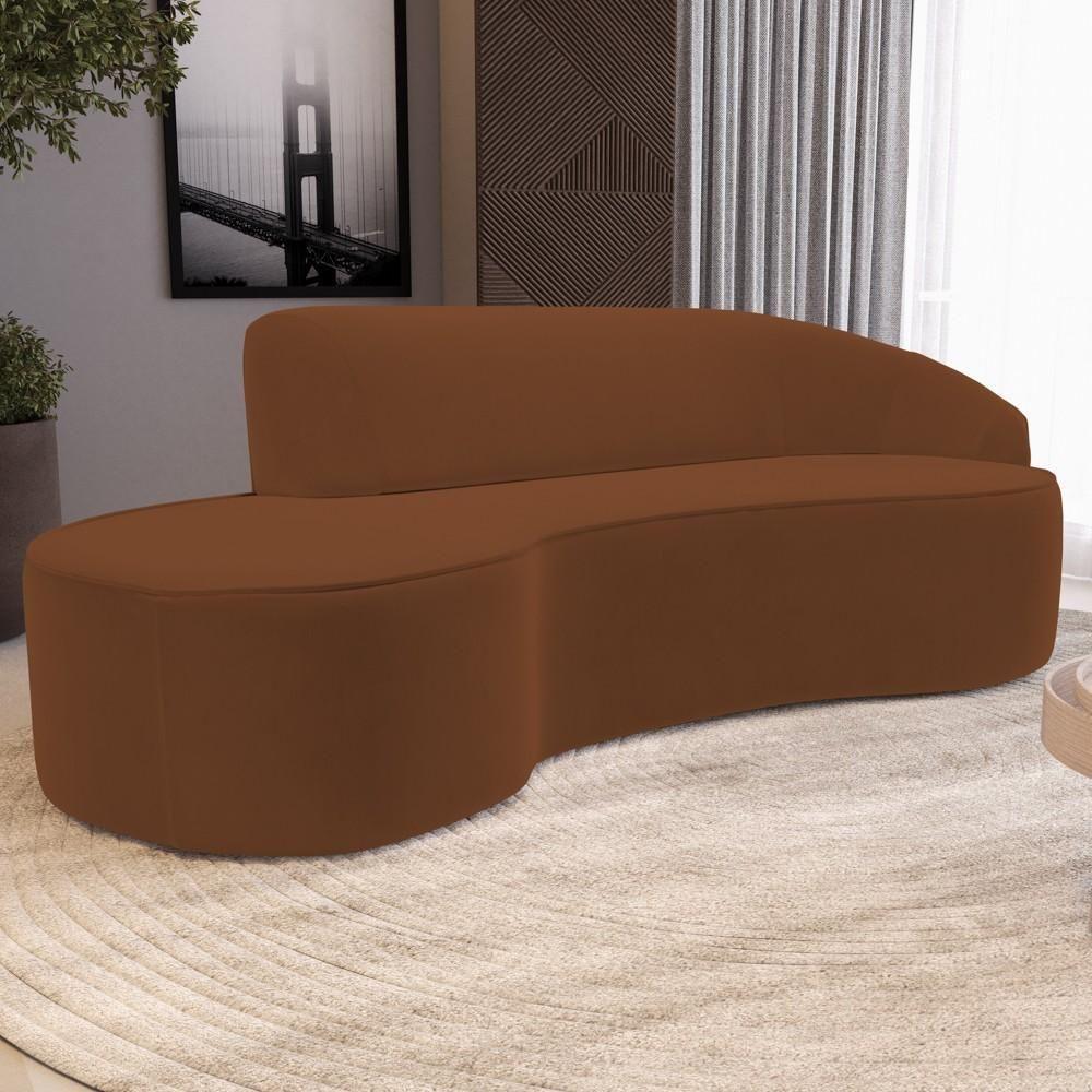 Sofá Living 2 Lugares 180cm Braço Direito Mozart D06 Veludo Telha - Mpozenato - 2