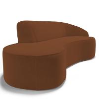 Sofá Living 2 Lugares 180cm Braço Direito Mozart D06 Veludo Telha - Mpozenato - 5