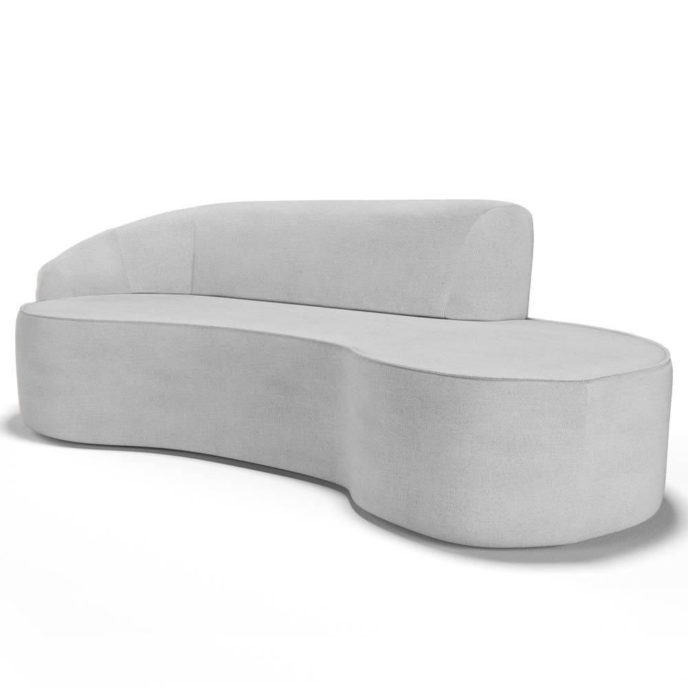 Sofá Living 4 Lugares 300cm Braço Esquerdo Mozart D06 Linho Cinza - Mpozenato - 1