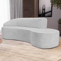 Sofá Living 4 Lugares 300cm Braço Esquerdo Mozart D06 Linho Cinza - Mpozenato - 2