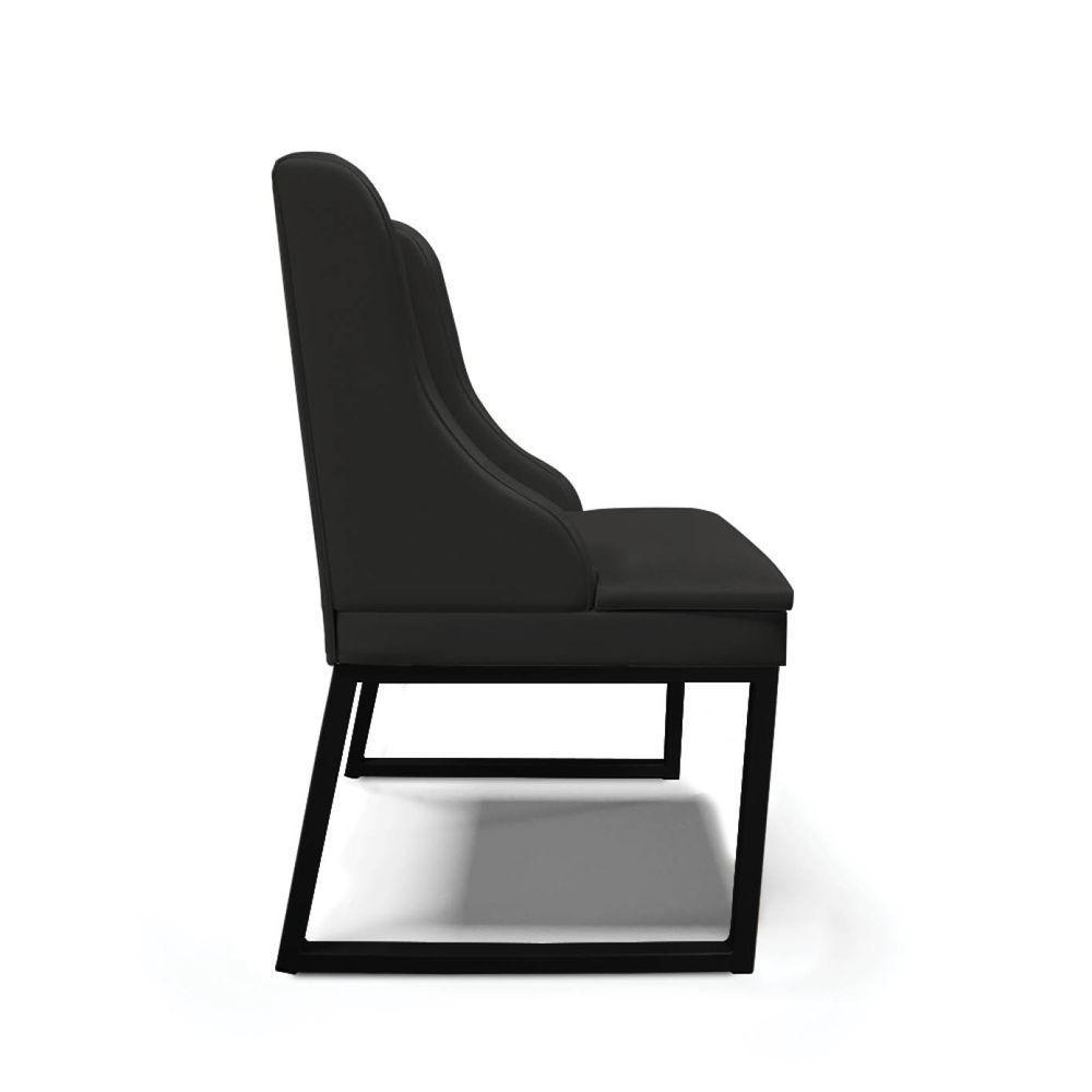 Cadeira Sala De Jantar Industrial Preto Kit 4 Liz Sintético Pto D03 - D'rossi - 5