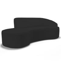 Sofá Living 3 Lugares 230cm Braço Direito Mozart D06 Sintético Preto - Mpozenato - 1