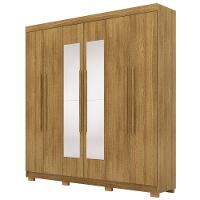 Guarda Roupa Casal 218cm Com Espelho Bolty Nature V02 - Mpozenato - 1