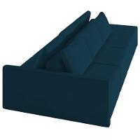 Sofá Ilha Modular Com Puff Para Sala Living 312cm Georgia Z08 Veludo Azul - Mpozenato - 8