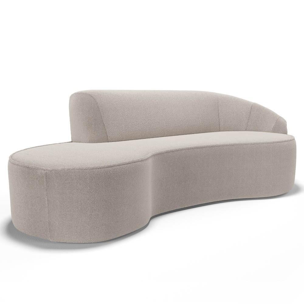 Sofá Living 4 Lugares 280cm Braço Direito Mozart D06 Bouclê Bege - Mpozenato - 1