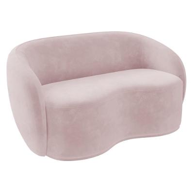 Sofá 3 Lugares Living Orgânico Sala De Estar 180cm Garbin Z08 Veludo Rosê - Mpozenato