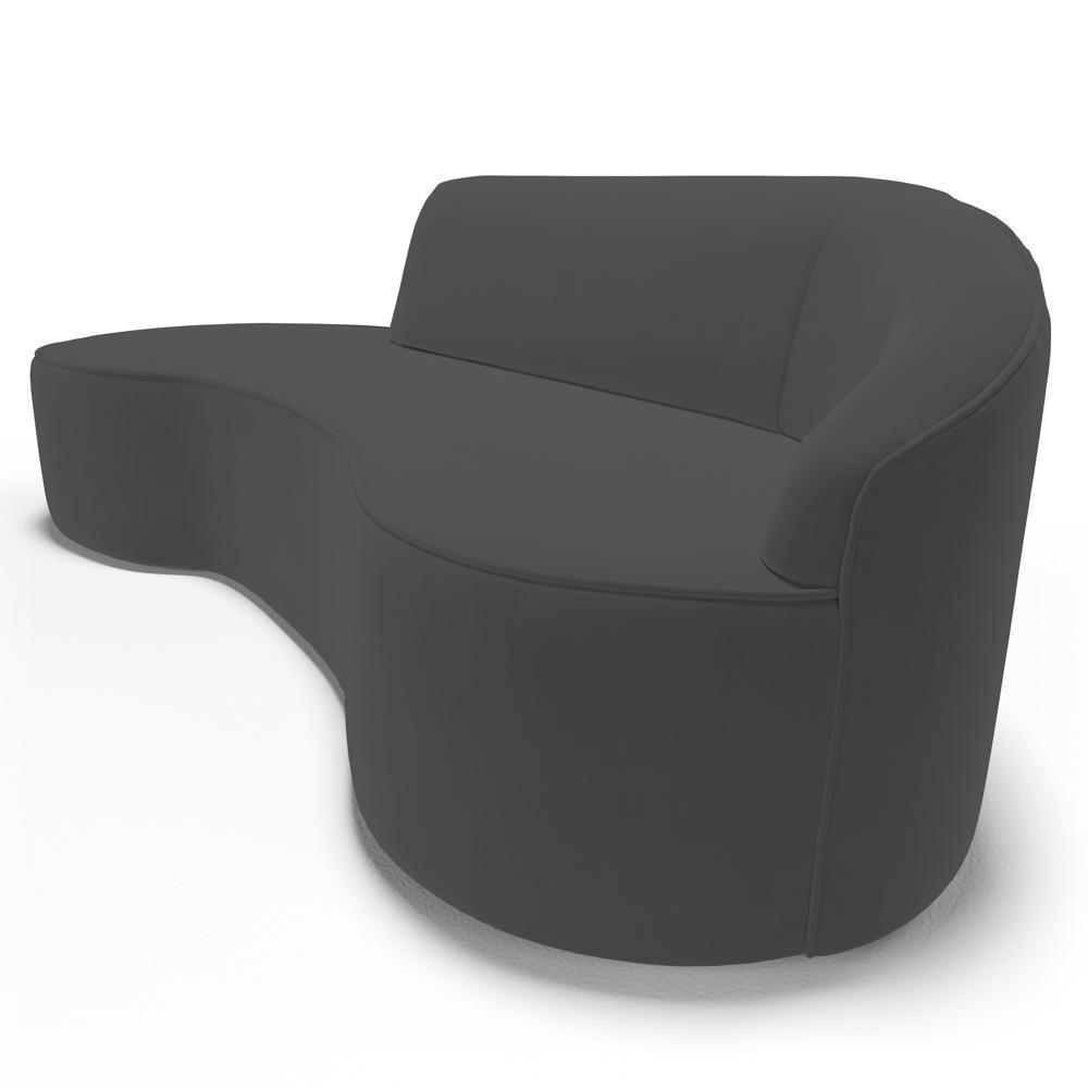 Sofá Living 3 Lugares 260cm Braço Direito Mozart D06 Veludo Cinza - Mpozenato - 7