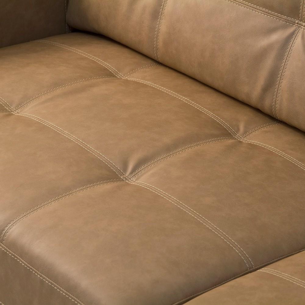 Sofá 3 Lugares Para Sala Living 240cm Ronie L08 Couro Camel - Mpozenato - 6