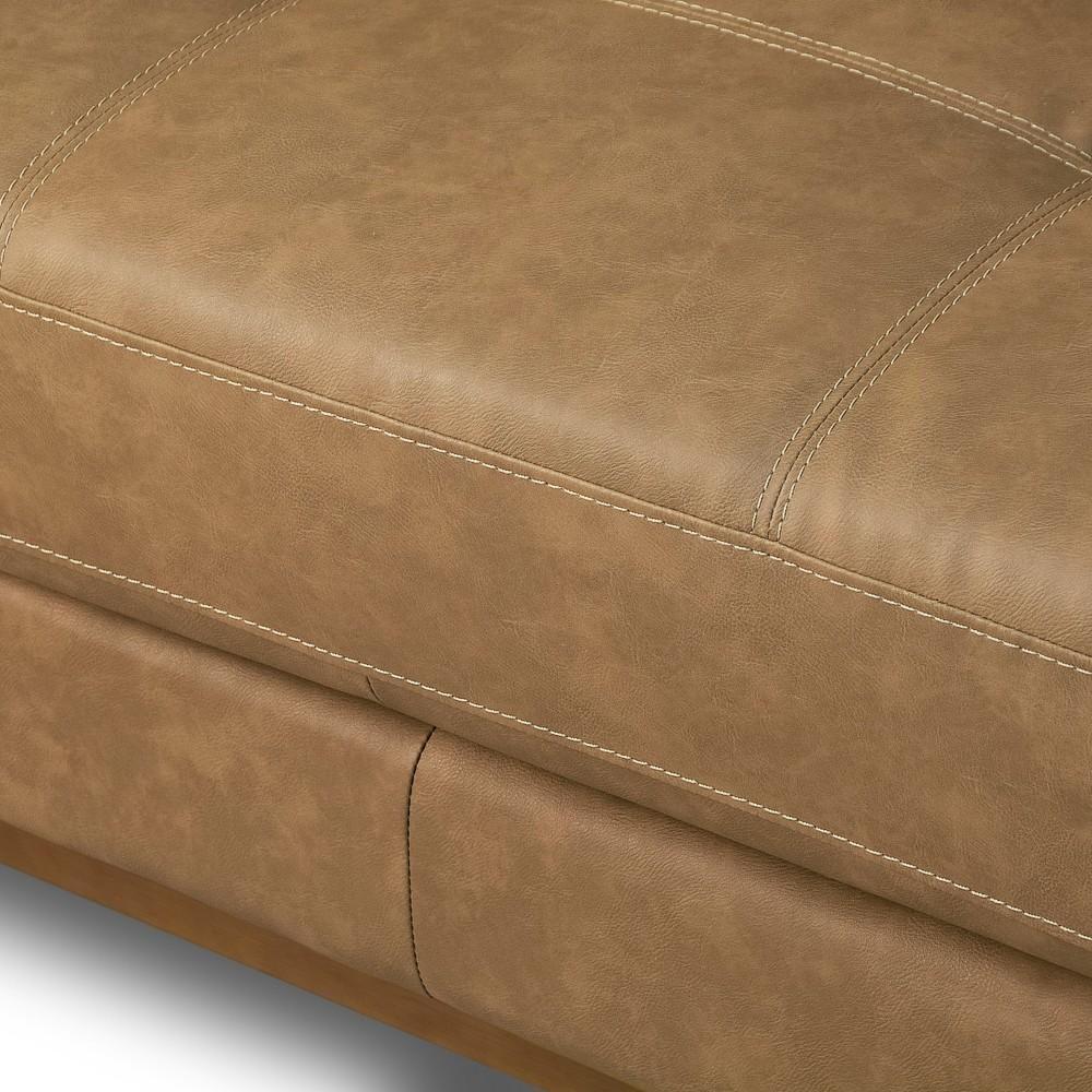 Sofá 3 Lugares Para Sala Living 240cm Ronie L08 Couro Camel - Mpozenato - 8