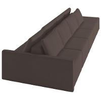 Sofá Ilha Modular Com Puff Para Sala Living 392cm Georgia Z08 Veludo Marrom - Mpozenato - 8