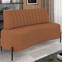 Sofá 2 Lugares 160cm Pés Aço Preto Tamar Z08 Boucle Terracota - Mpozenato - 2