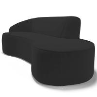 Sofá Living 3 Lugares 260cm Braço Esquerdo Mozart D06 Veludo Preto - Mpozenato - 5