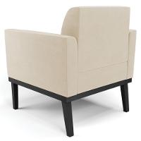 Sofá Namoradeira E 1 Poltrona Base Madeira Preto Maressa Suede Bege - Ibiza - 10